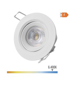 DOWNLIGHT LED EMPOTRABLE REDONDO 5W 6400K LUZ FRIA COLOR BLANCO Ø9cm E