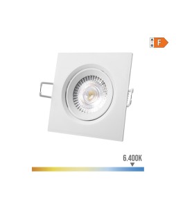 DOWNLIGHT LED EMPOTRABLE CUADRADO 5W 6400K LUZ FRIA COLOR BLANCO 9x9cm