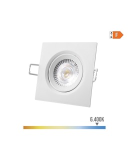 DOWNLIGHT LED EMPOTRABLE CUADRADO 5W 6400K LUZ FRIA COLOR BLANCO 9x9cm