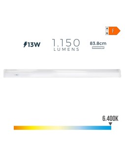 REGLETA ELECTRONICA LED 13W 1150lm 6400K LUZ FRIA 3,6x83,8x3cm EDM