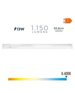 REGLETA ELECTRONICA LED 13W 1150lm 6400K LUZ FRIA 3,6x83,8x3cm EDM