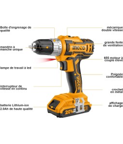 Taladro atornillador inalámbrico INGCO 20V: ¡La potencia y la versatil