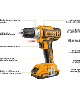 Taladro atornillador inalámbrico INGCO 20V: ¡La potencia y la versatil