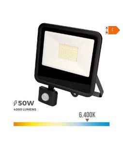 FOCO PROYECTOR LED 50W 4000lm 6400K LUZ FRIA CON SENSOR DE PRESENCIA 2