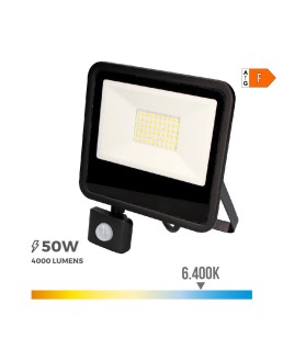 FOCO PROYECTOR LED 50W 4000lm 6400K LUZ FRIA CON SENSOR DE PRESENCIA 2