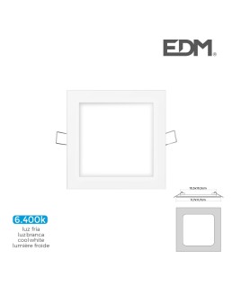 MINI DOWNLIGHT LED EMPOTRABLE CUADRADO 6W 6400K LUZ FRIA. COLOR BLANCO