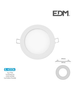 MINI DOWNLIGHT LED EMPOTRABLE REDONDO 6W 6400K LUZ FRIA. COLOR BLANCO