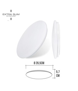 PLAFON/APLIQUE LED DE SUPERFICIE 12W 6500K Ø26,5x5,7cm EDM