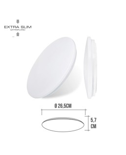 PLAFON/APLIQUE LED DE SUPERFICIE 12W 6500K Ø26,5x5,7cm EDM