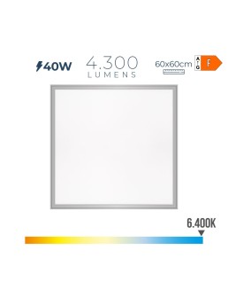 PANEL DE LED 40W 4300lm RA80 60x60cm 6400K LUZ FRIA EDM