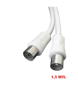 PROLONGACION TV-VIDEO RECTA 9,5mm 1,5m ENVASADA BLANCA EDM//51100