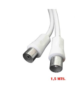 PROLONGACION TV-VIDEO RECTA 9,5mm 1,5m ENVASADA BLANCA EDM//51100