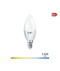 BOMBILLA VELA LED E14 5W 400lm 6400K LUZ FRIA Ø3,6x10,3cm EDM/98328