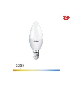 BOMBILLA VELA LED E14 5W 400lm 3200K LUZ CALIDA Ø3,6x10,3cm EDM/98329