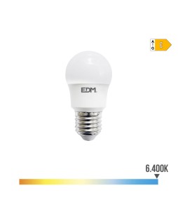 BOMBILLA ESFERICA LED E27 8,5W 1000lm 6400K LUZ FRIA Ø4,5x8,6cm//98728