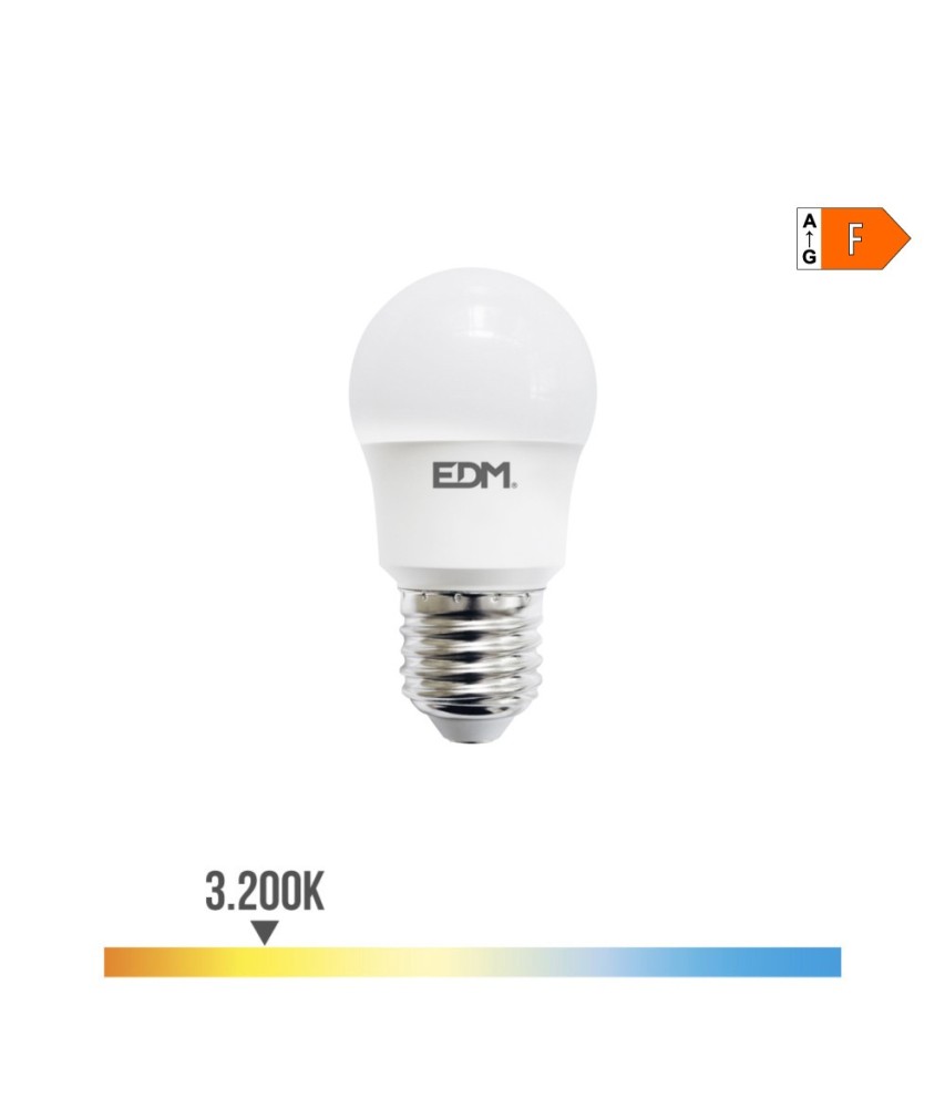 BOMBILLA ESFERICA LED E27 8,5W 880lm 3200K LUZ CALIDA Ø4,5x8,6cm//9872