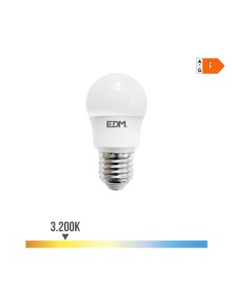 BOMBILLA ESFERICA LED E27 8,5W 880lm 3200K LUZ CALIDA Ø4,5x8,6cm//9872