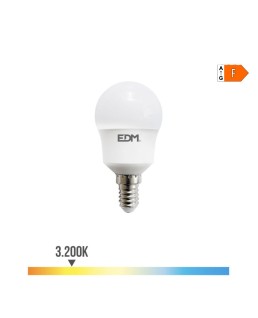 BOMBILLA ESFERICA LED E14 8,5W 880lm 3200K LUZ CALIDA Ø4,5x8,7cm/98723