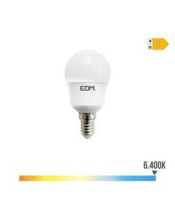 BOMBILLA ESFERICA LED E14 8,5W 1000lm 6400K LUZ FRIA Ø4,5x8,7cm/98727