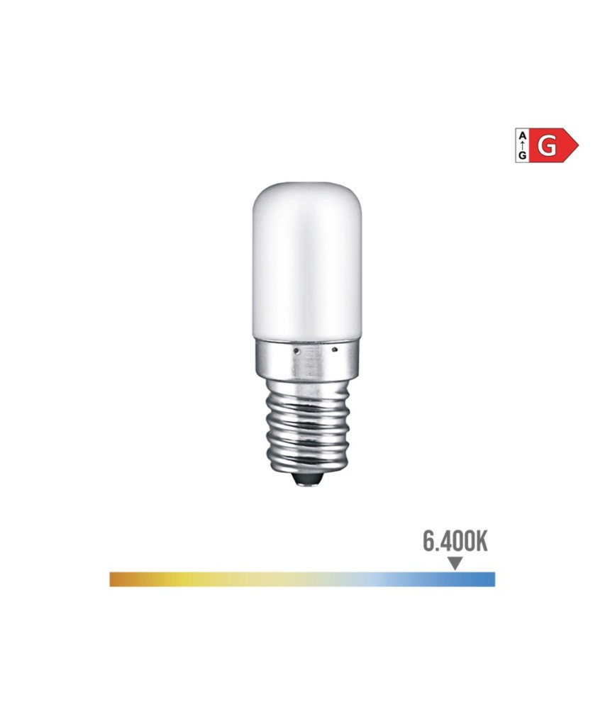 BOMBILLA PEBETERO TUBULAR LED E14 1,8W 130lm 6400K LUZ FRIA Ø1,8x4,8cm