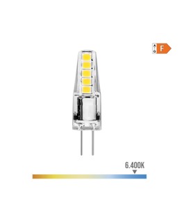 BOMBILLA BI-PIN SILICONA LED G4 12V 2W 180lm 6400K LUZ FRIA Ø1x3,7cm