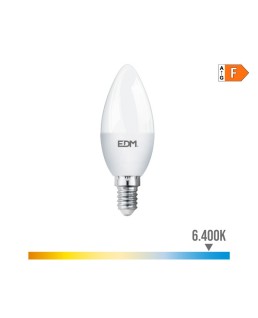 BOMBILLA VELA LED E14 7W 600lm 6400K LUZ FRIA Ø3,6x10,3cm EDM