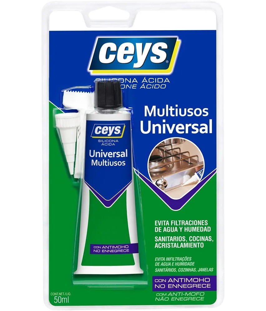 CEYS SILICONA ÁCIDA USO DOMÉSTICO 50ml/Multiusos Universal/Antimoho