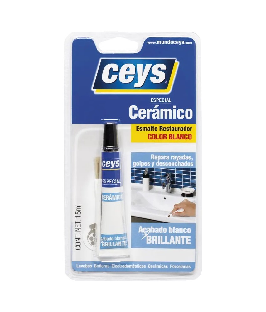 CEYS ESMALTE REPARADOR CERÁMICO BLANCO 15ml /Brillante