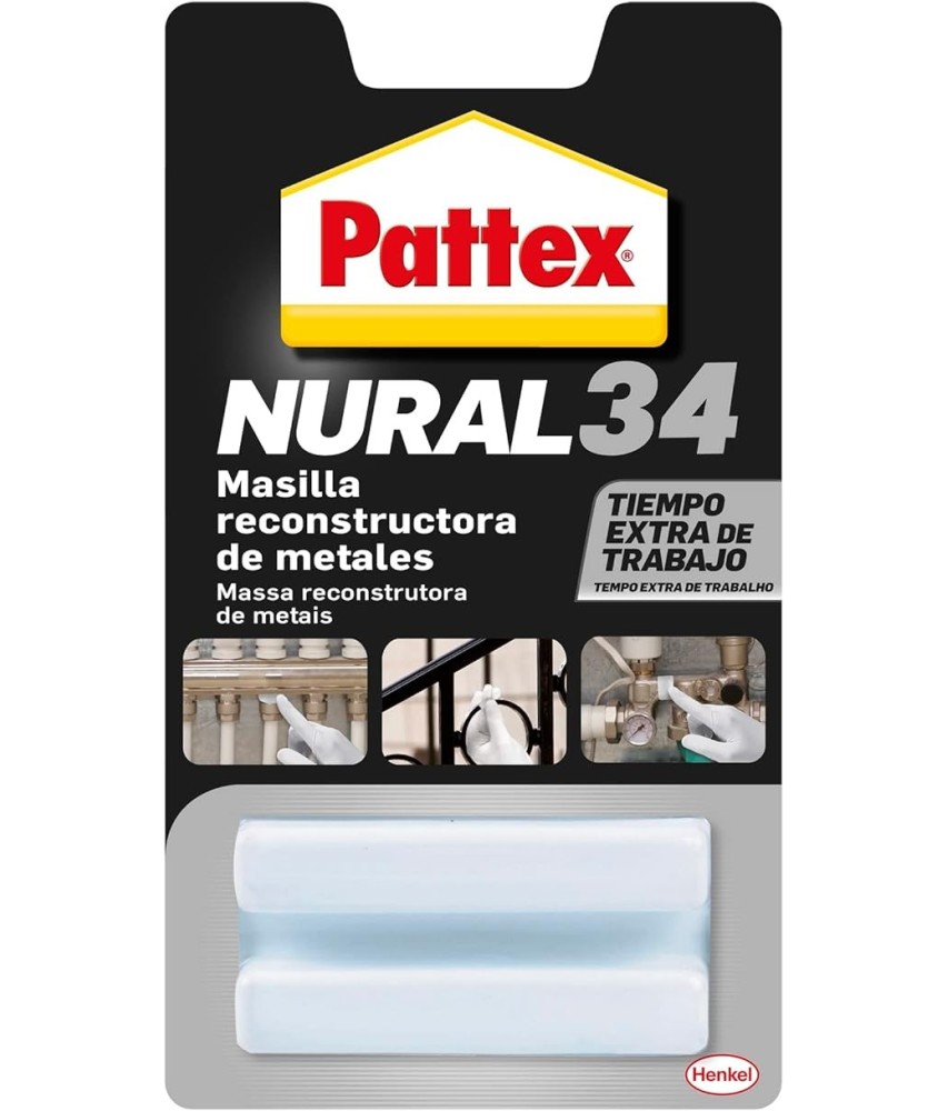 PATTEX NURAL 34 MASILLA RECONSTRUCTORA METALES 50g /Blanca