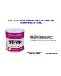 SIFER PINTURA ESMALTE SINTÉTICO 125 ml Negro Brillo/38569