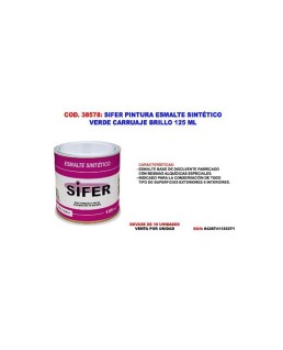 SIFER PINTURA ESMALTE SINTÉTICO 125 ml Verde Carruaje/38578