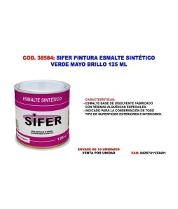 SIFER PINTURA ESMALTE SINTÉTICO 125 ml Verde Mayo/38584