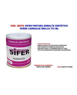 SIFER PINTURA ESMALTE SINTÉTICO 375 ml Verde Carruaje/38579