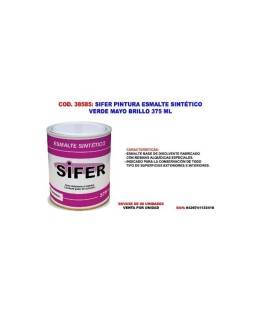 SIFER PINTURA ESMALTE SINTÉTICO 375 ml Verde Mayo/38585