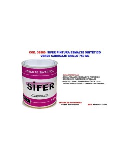 SIFER PINTURA ESMALTE SINTÉTICO 750 ml Verde Carruaje /38580