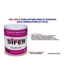 SIFER PINTURA ESMALTE SINTÉTICO 750 ml Rojo Carruaje/38574