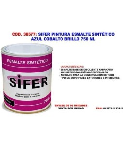 SIFER PINTURA ESMALTE SINTÉTICO 750 ml Azul Cobalto/38577