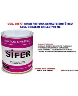 SIFER PINTURA ESMALTE SINTÉTICO 750 ml Azul Cobalto/38577