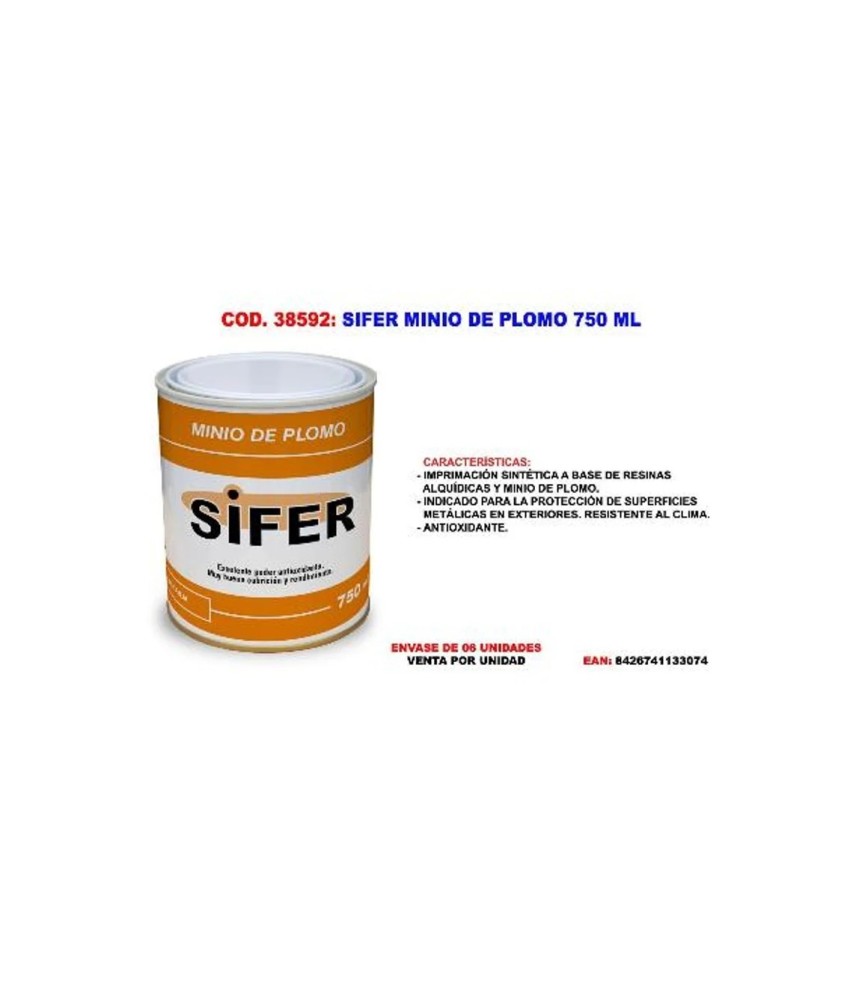 SIFER MINIO DE PLOMO NARANJA 750 ml /38592