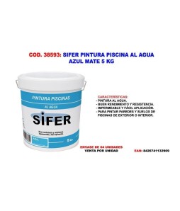 SIFER PINTURA PISCINAS AL AGUA 5Kg Azul / 210216 / Impermeable