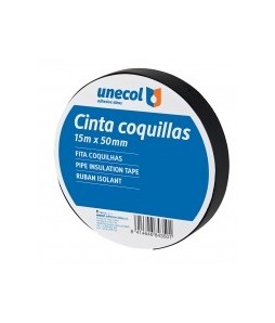 Unecol CINTA COQUILLAS 15m x 50m/ Negro/ Adhesivo