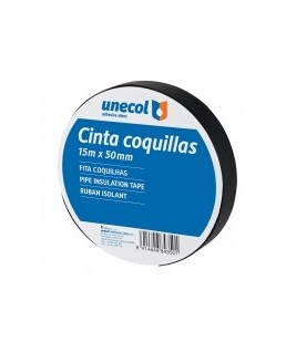 Unecol CINTA COQUILLAS 15m x 50m/ Negro/ Adhesivo