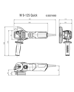 W 9-125 QUICK (600374000) AMOLADORA ANGULAR CARTÓN; CON TUERCA DE SUJE